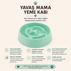 Kedi Köpek Yavaş Yeme Kabı 175 ML Slow Feeder Sindirim Dostu Anti Boğulma Mama Kabı