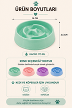 Kedi Köpek Yavaş Yeme Kabı 175 ML Slow Feeder Sindirim Dostu Anti Boğulma Mama Kabı